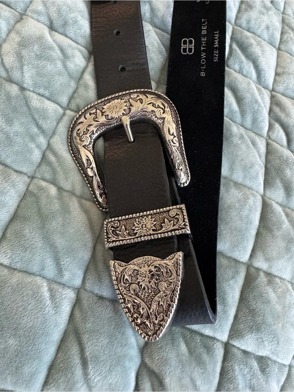 B-Low the Belt Bri Bri Belt with Silver Western Hardware - Picture 3 of 3